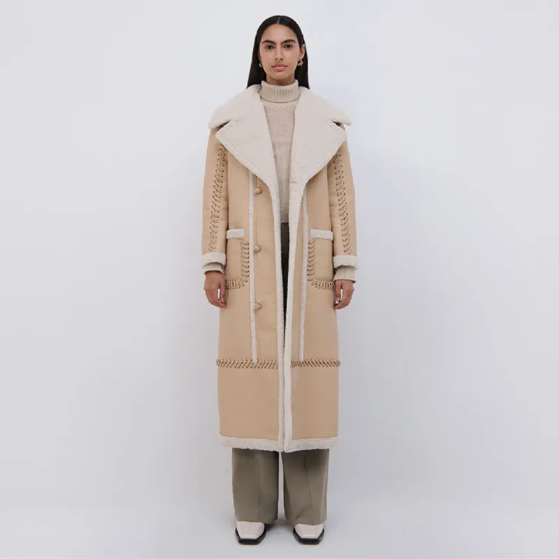 Windsor Vegan Sherpa Biker Coat sold by Simkhai