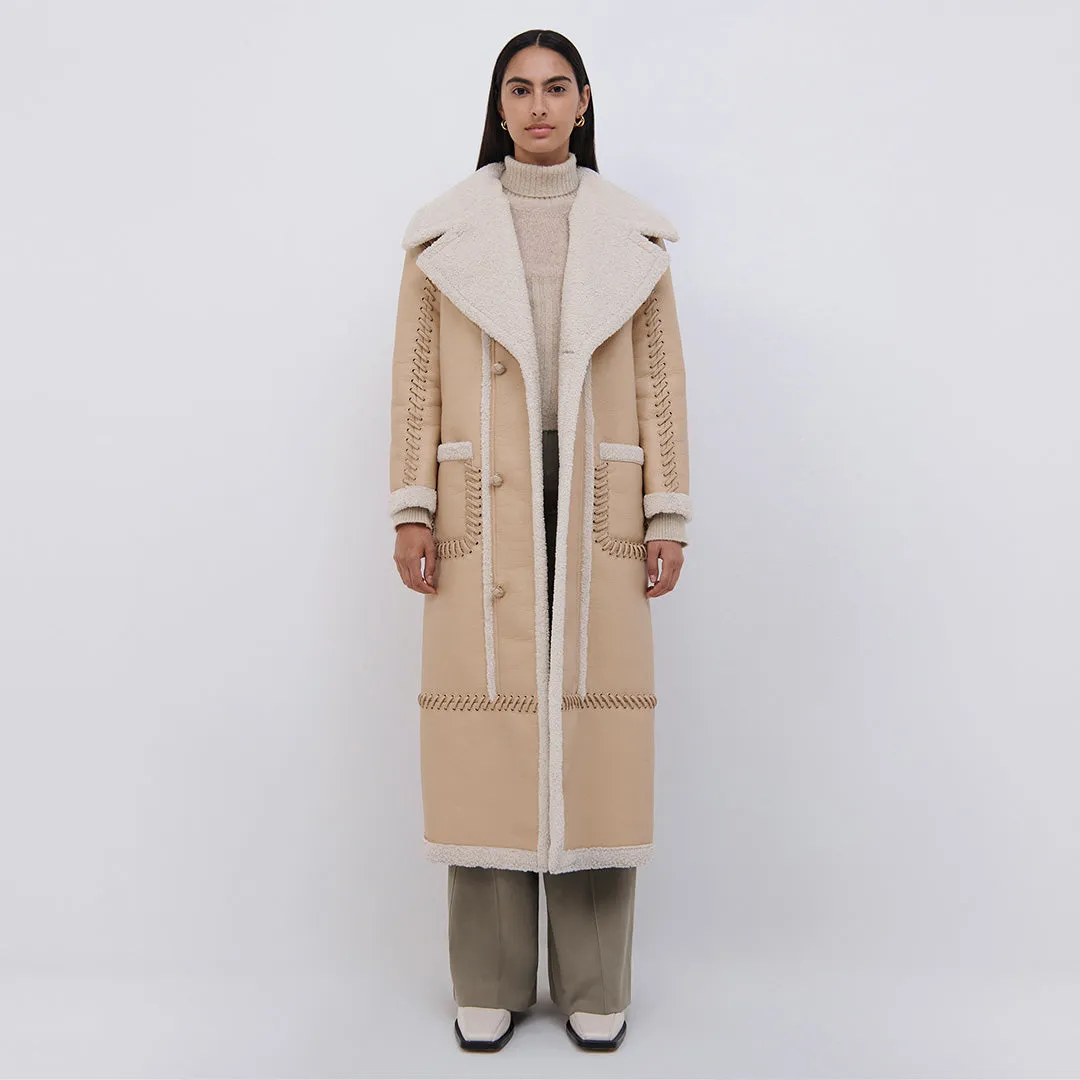 Windsor Vegan Sherpa Biker Coat sold by Simkhai