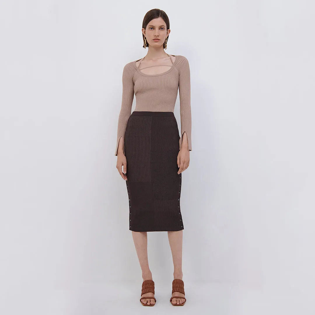 Ashton Plaited Midi Skirt sold by Simkhai