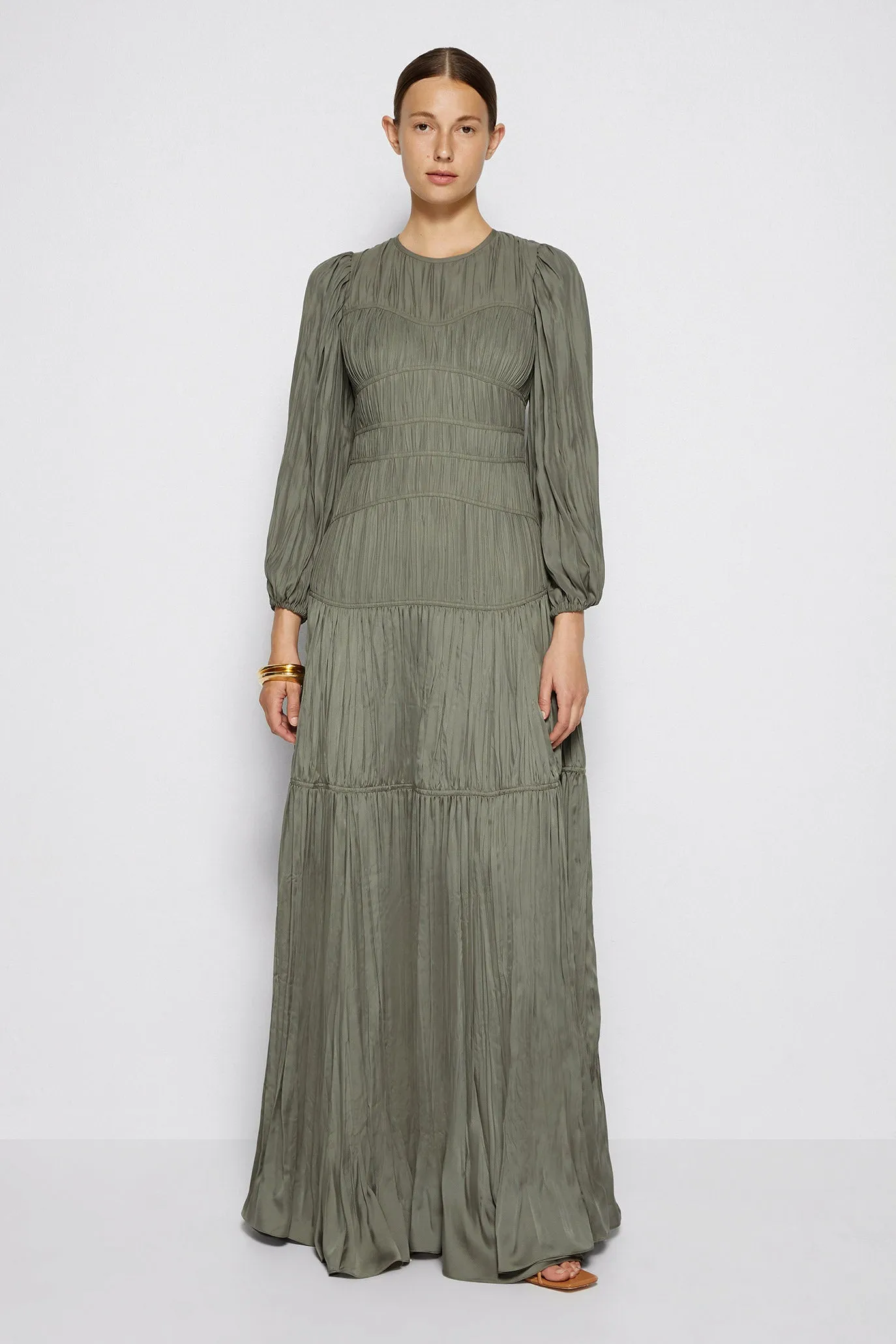 Malia Pleated Maxi Dres sold by Simkhai
