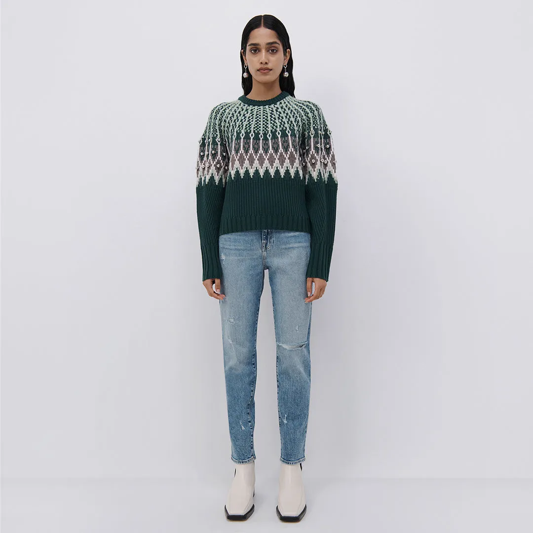 Audree Fair Isle Pullover Top sold by Simkhai