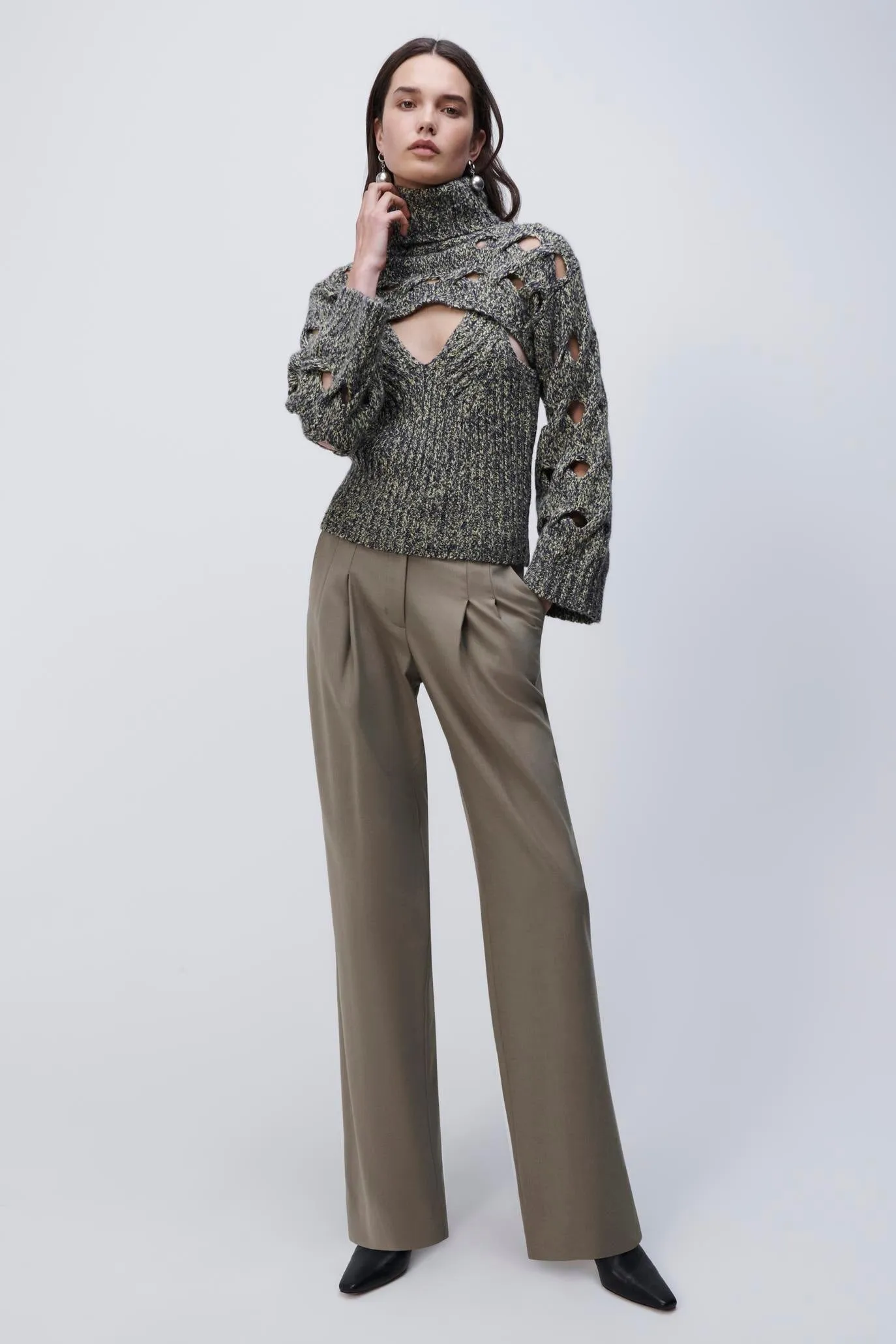 Lorrin Alpaca Cable Polo Pullover sold by Simkhai product image thumbnail 3