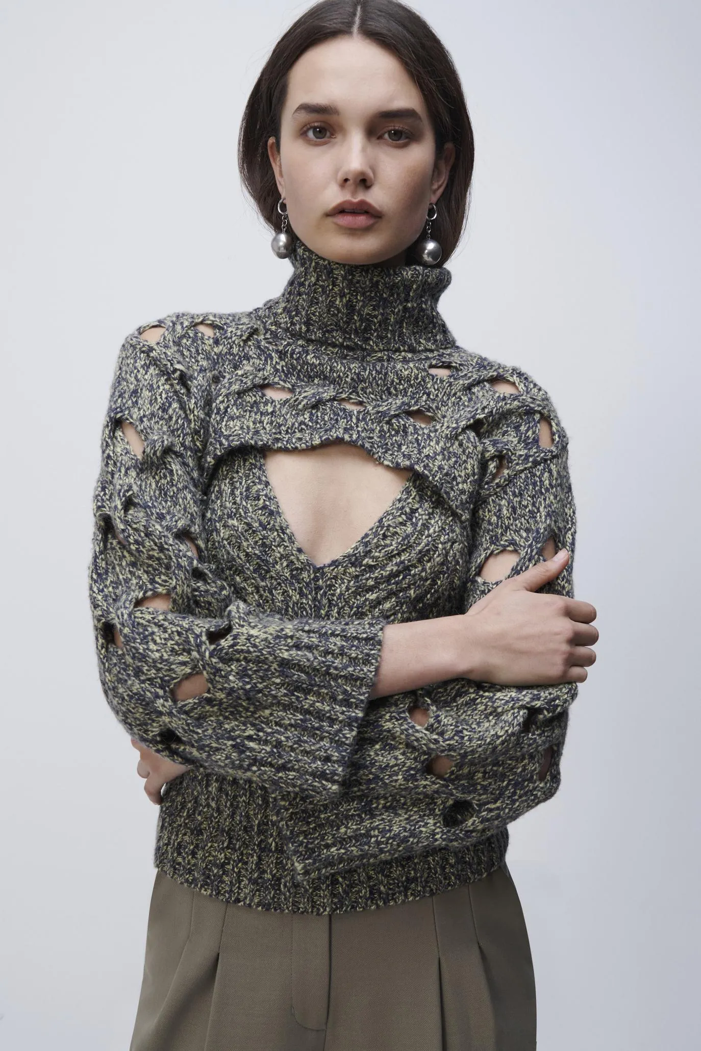 Lorrin Alpaca Cable Polo Pullover sold by Simkhai product image thumbnail 2