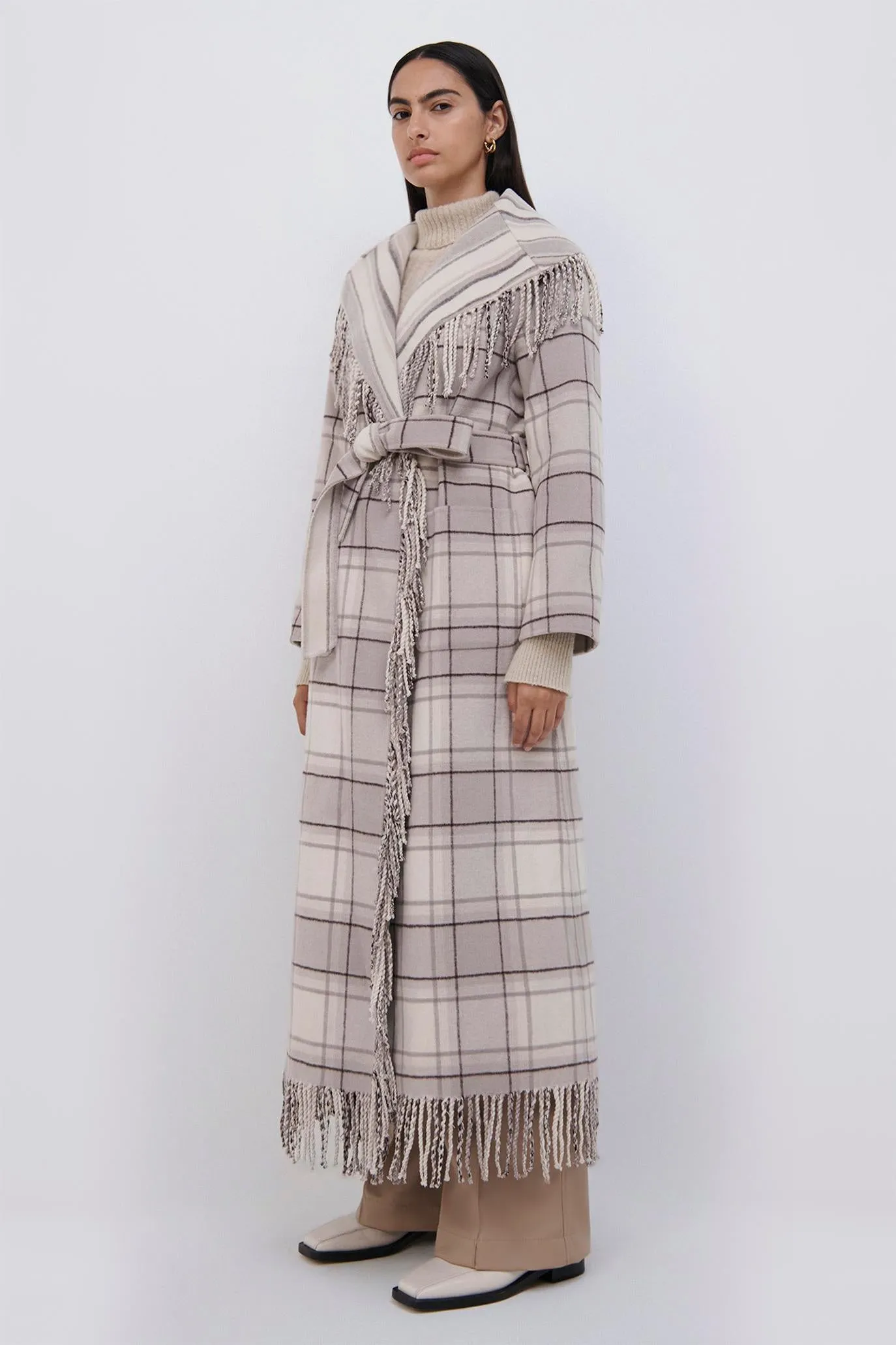Carrie Wool Fringe Coat sold by Simkhai product image thumbnail 4