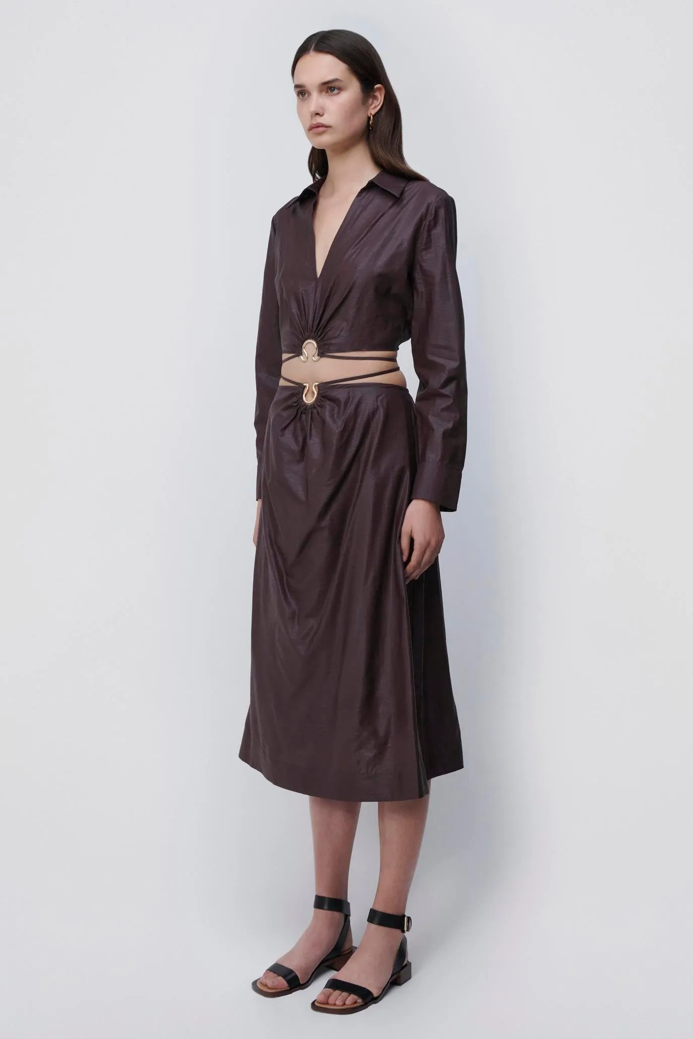 Breslin Satin Coverup Crop Top sold by Simkhai product image thumbnail 4