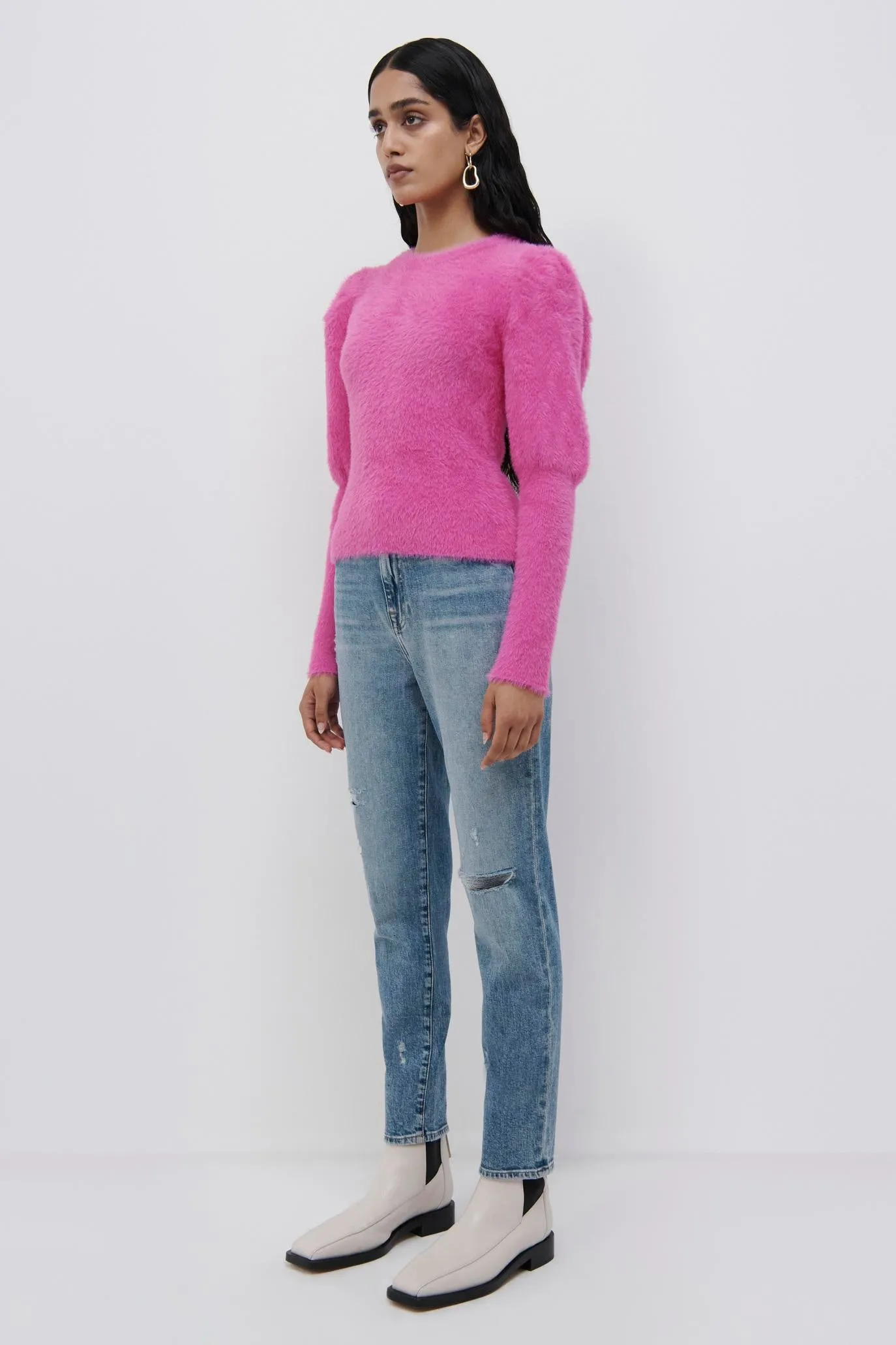 Levy Fuzzy Knit Pullover sold by Simkhai product image thumbnail 4