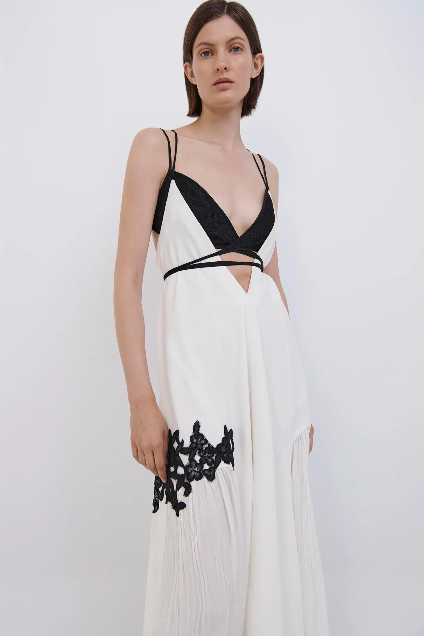 Shilah Patchwork Lace Halter Midi Dress sold by Simkhai product image thumbnail 3