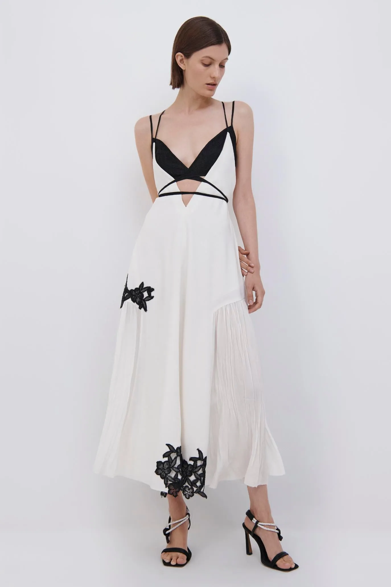 Shilah Patchwork Lace Halter Midi Dress sold by Simkhai product image thumbnail 2