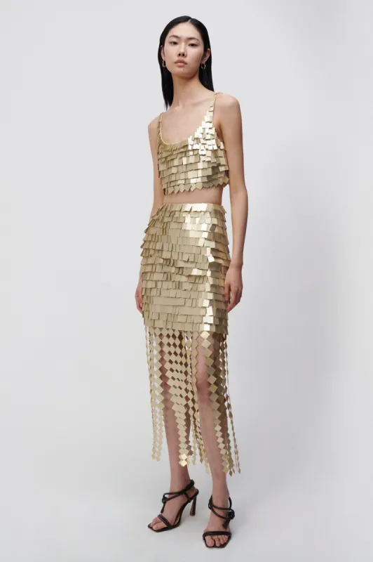 Lucee Sequin Midi Skirt sold by Simkhai