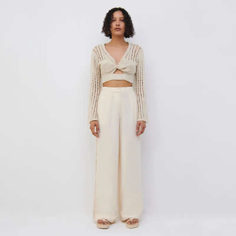 Nile Crochet Crop Top made by Simkhai