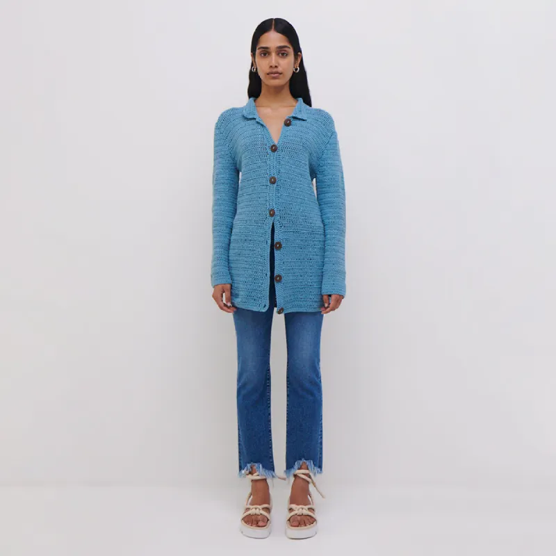 JS x Elexiay Crochet Cardigan sold by Simkhai