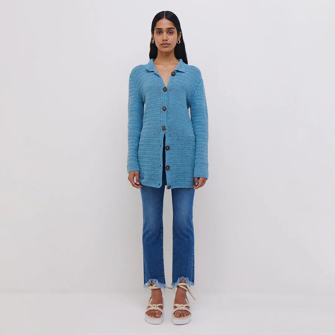 JS x Elexiay Crochet Cardigan sold by Simkhai