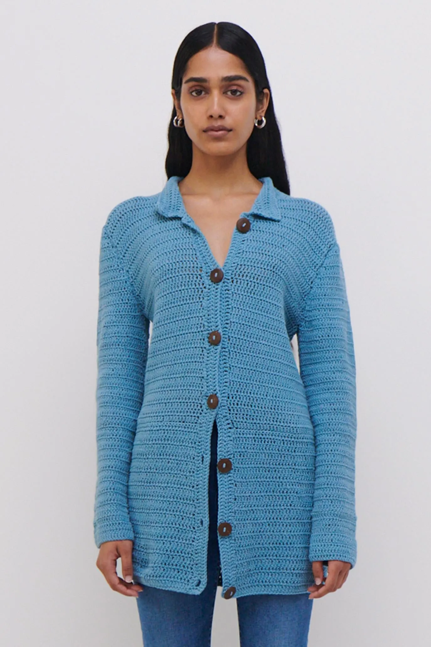 JS x Elexiay Crochet Cardigan sold by Simkhai product image thumbnail 4