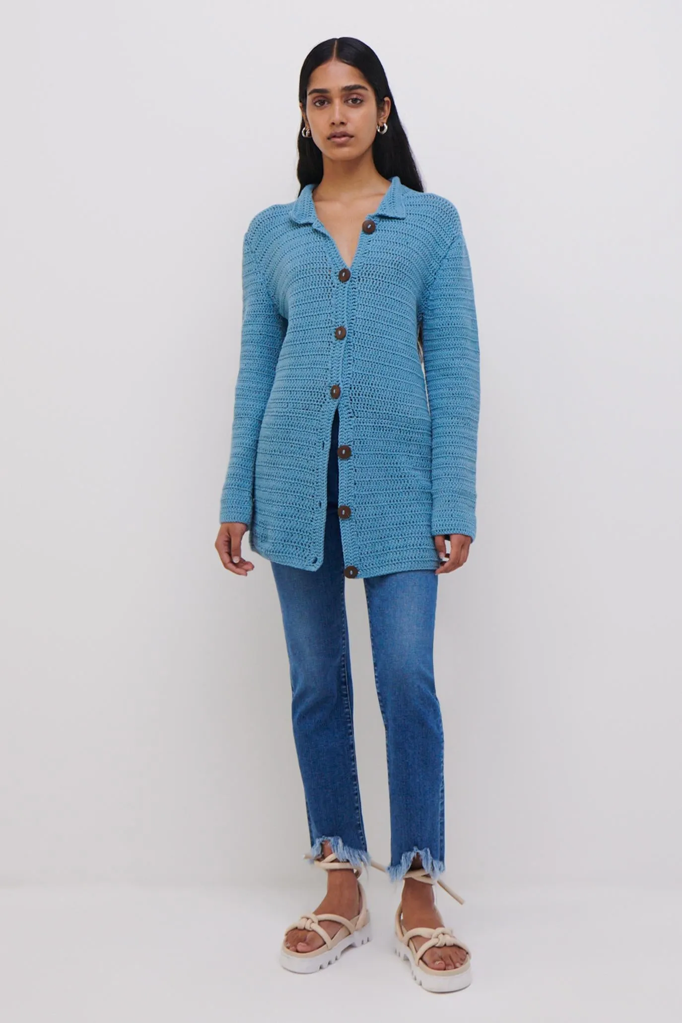 JS x Elexiay Crochet Cardigan sold by Simkhai product image thumbnail 3