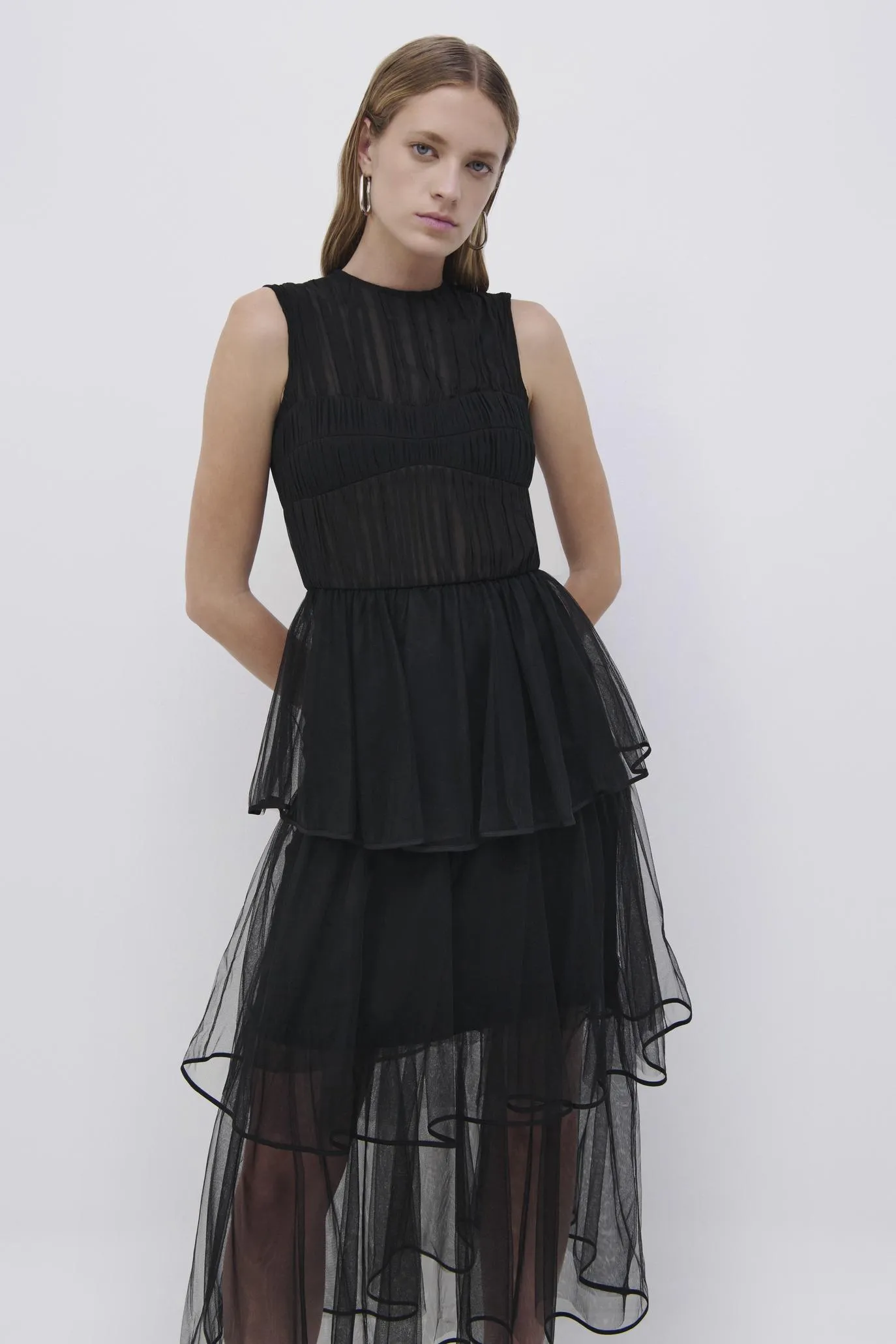 Benton Tulle Plisse Midi Dress sold by Simkhai product image thumbnail 3