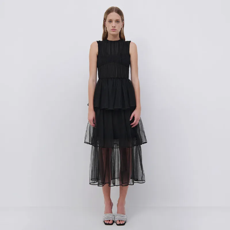 Benton Tulle Plisse Midi Dress sold by Simkhai