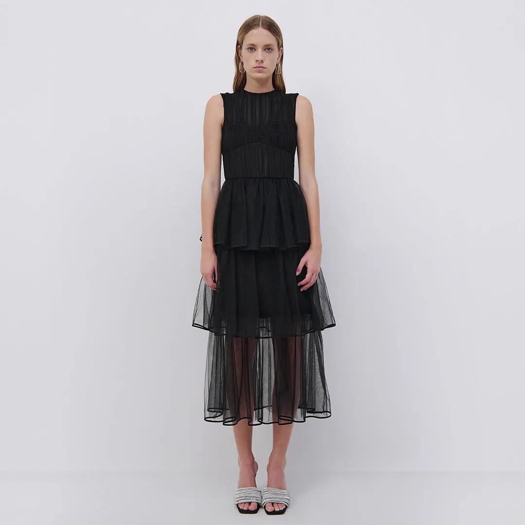 Benton Tulle Plisse Midi Dress sold by Simkhai