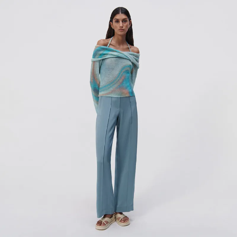 Cambria Digital Mohair Halter Top made by Simkhai