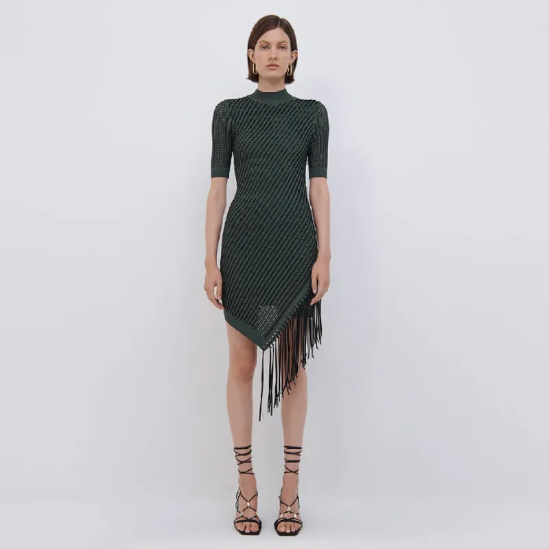 Orla Pointelle Fringe Mini Dress made by Simkhai