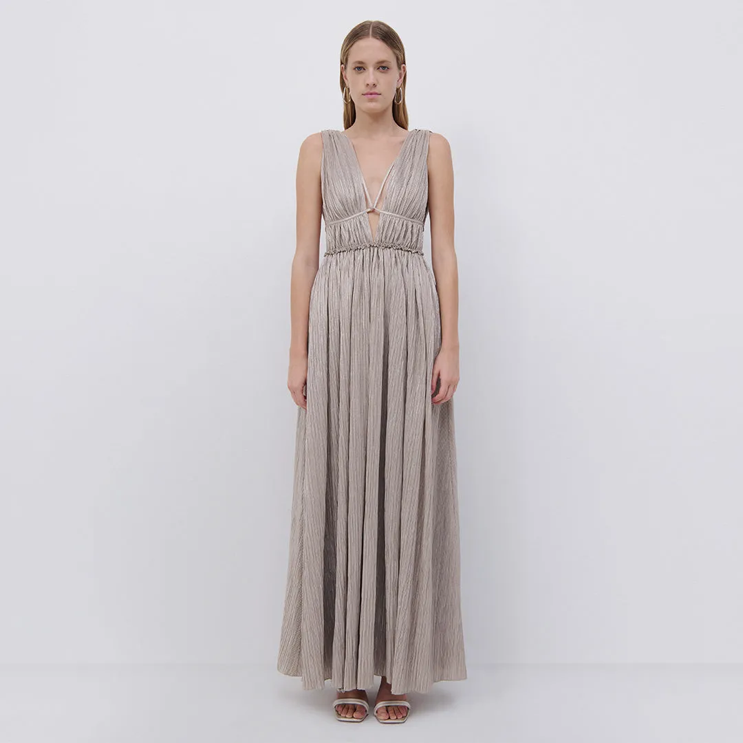 Plisse Lame Goddess Gown sold by Simkhai