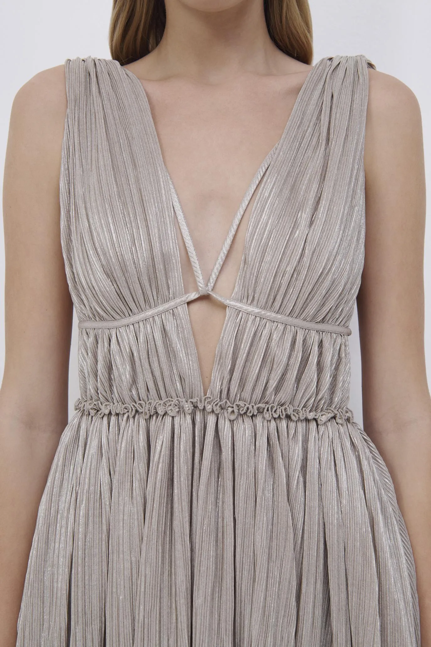 Plisse Lame Goddess Gown sold by Simkhai product image thumbnail 3