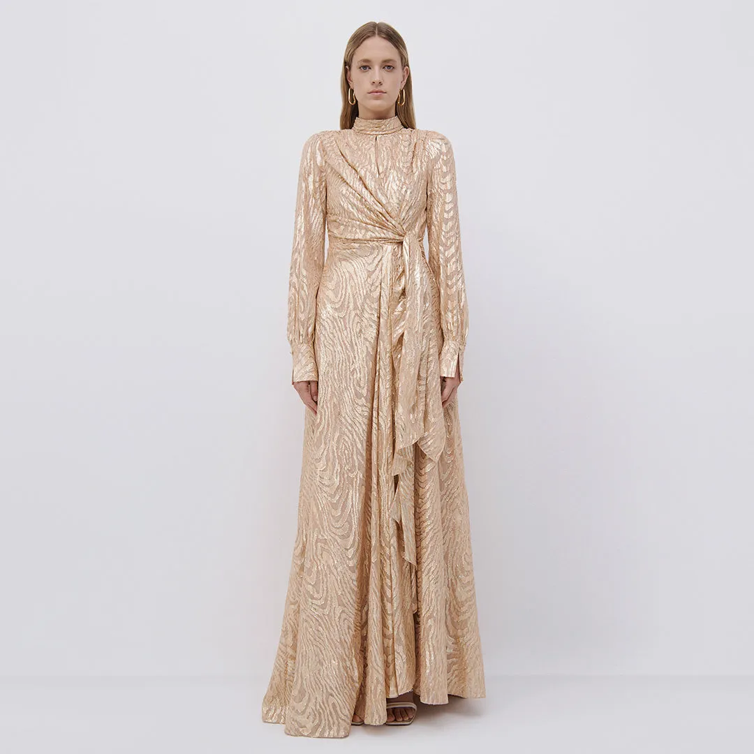 Merren Fil Coupe Wrap Gown sold by Simkhai