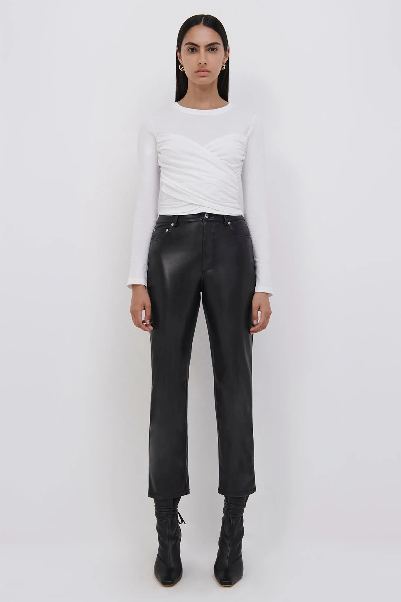 Ellyn Organic Jersey Wrap Tee sold by Simkhai product image thumbnail 5
