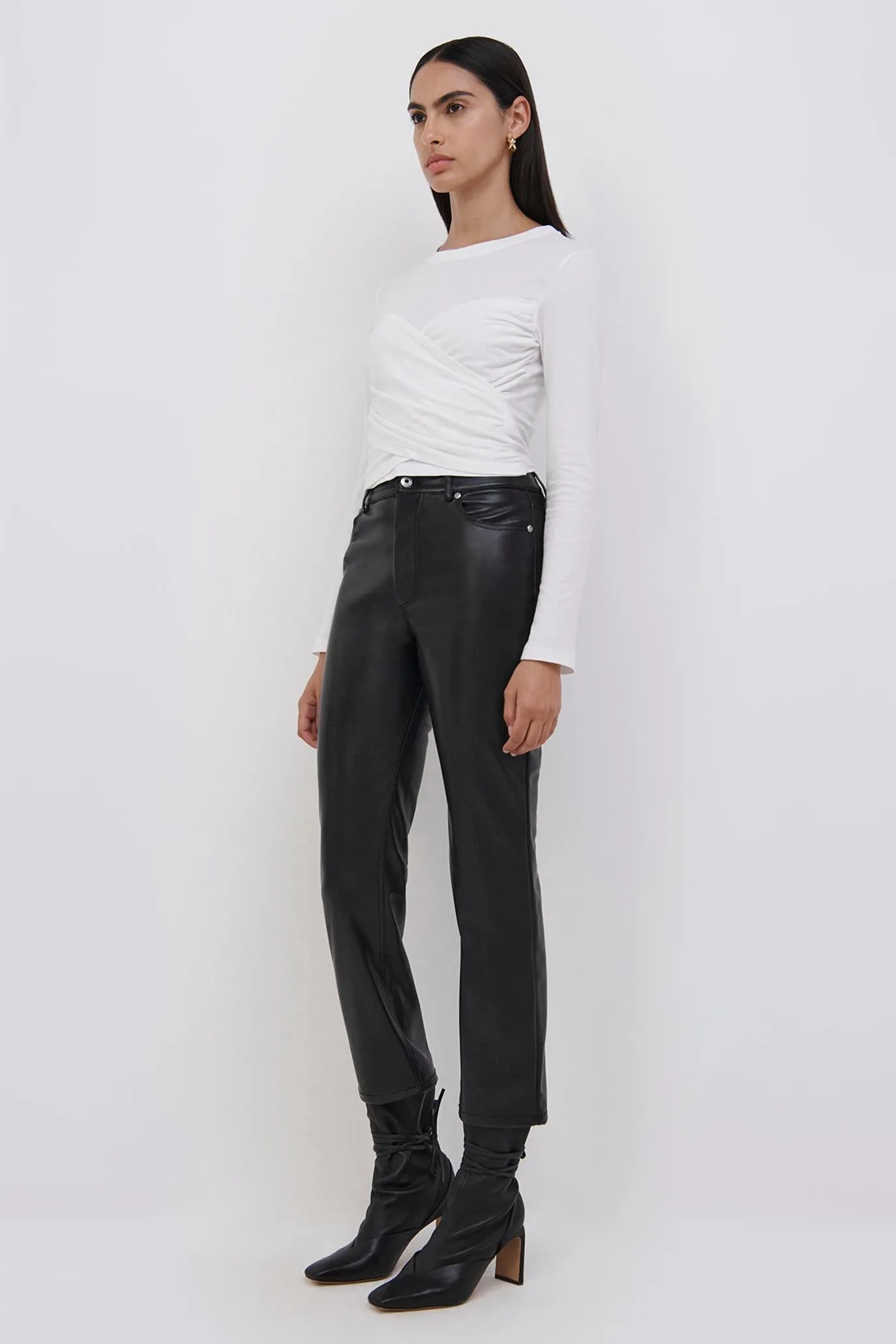 Ellyn Organic Jersey Wrap Tee sold by Simkhai product image thumbnail 4