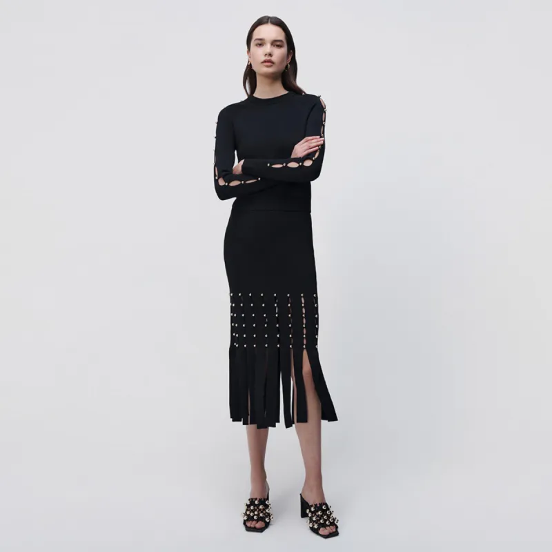 Katalina Compact Rib Midi Skirt sold by Simkhai