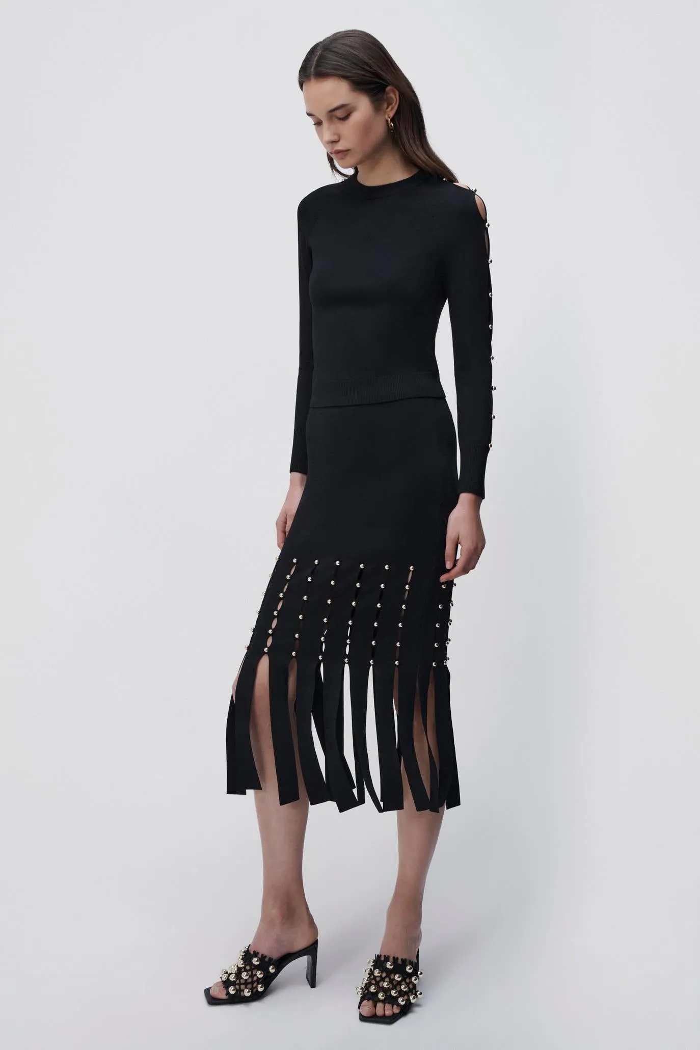 Katalina Compact Rib Midi Skirt sold by Simkhai product image thumbnail 2