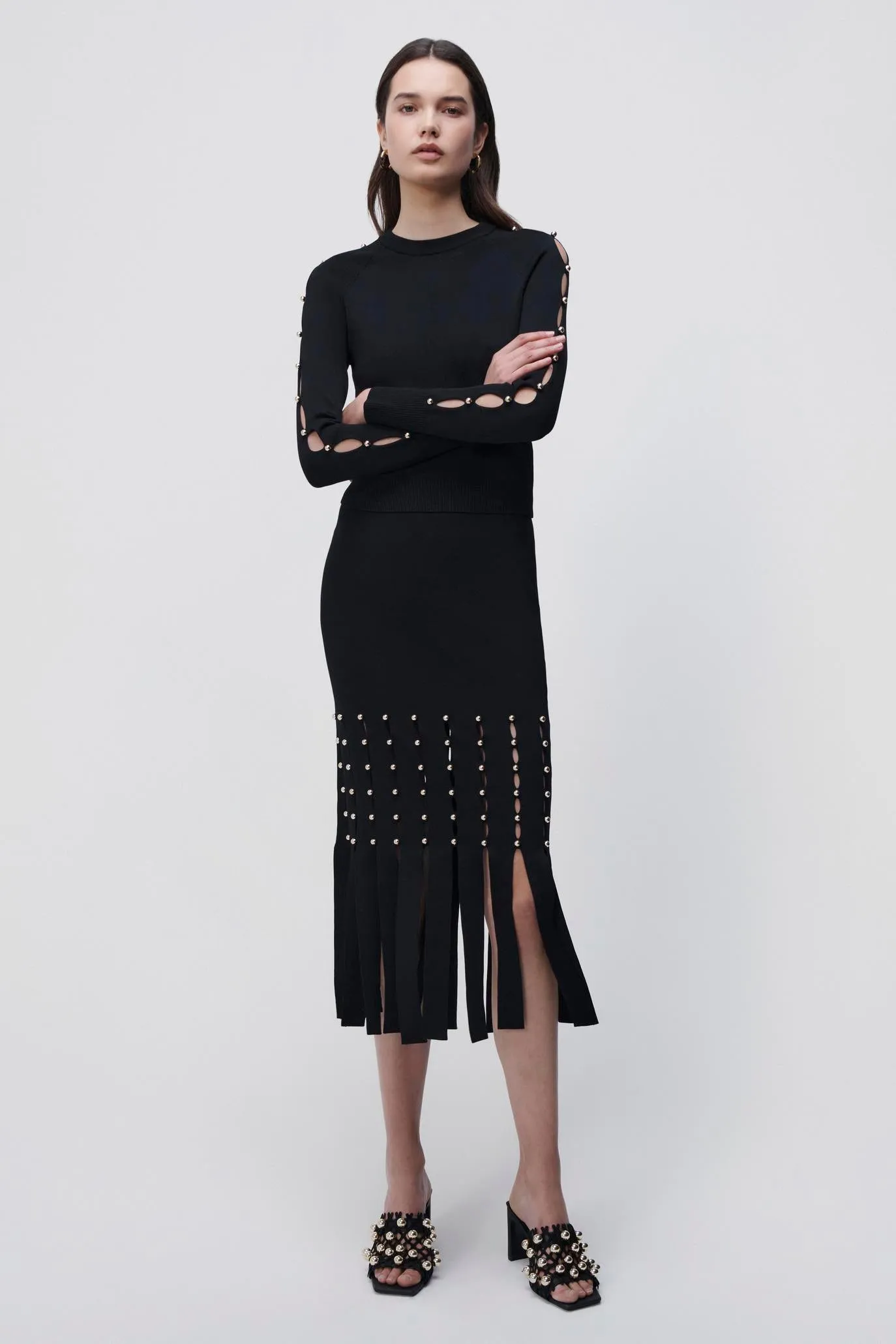 Katalina Compact Rib Midi Skirt sold by Simkhai product image thumbnail 4