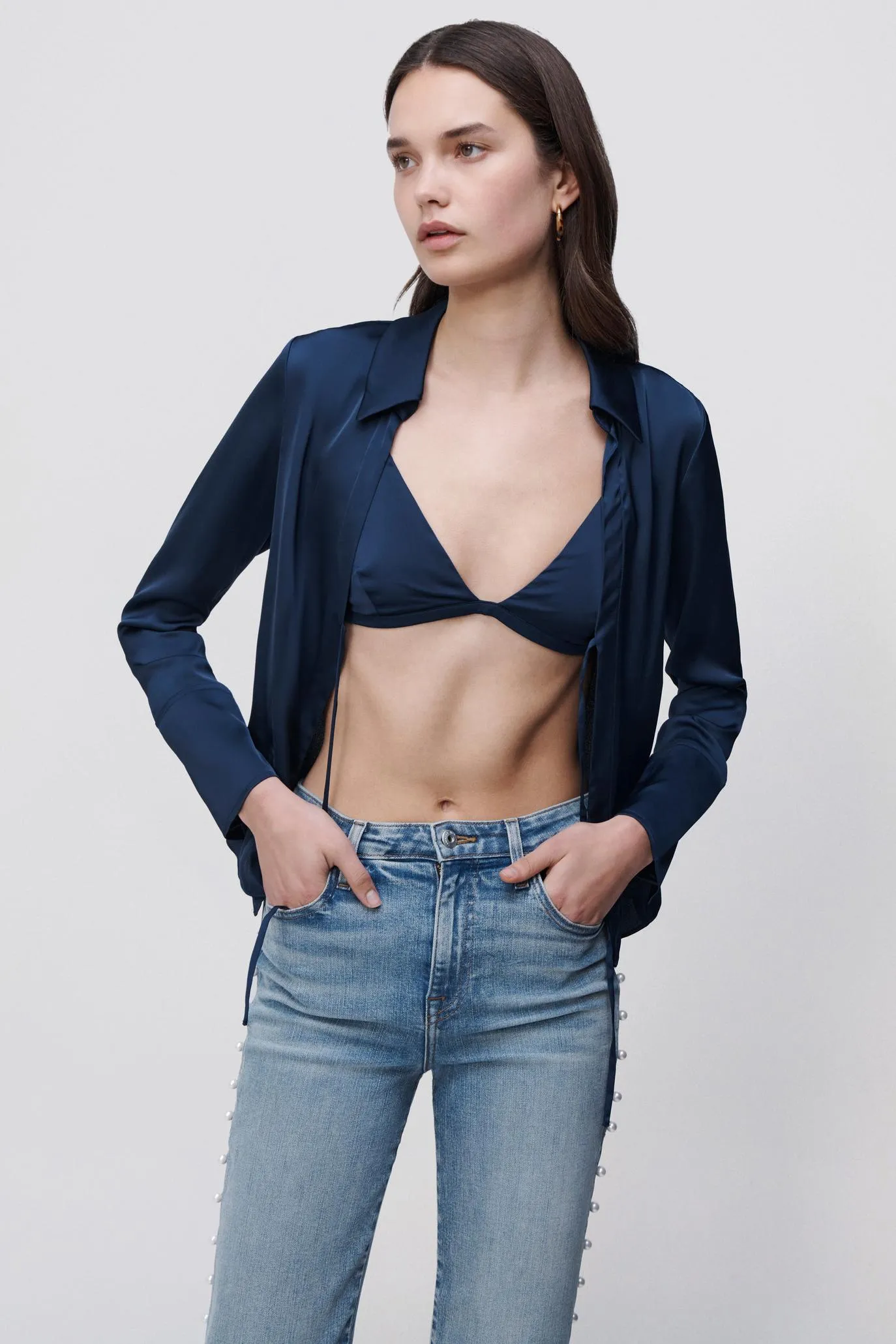 Santana Washed Charmeuse Shirt sold by Simkhai product image thumbnail 2