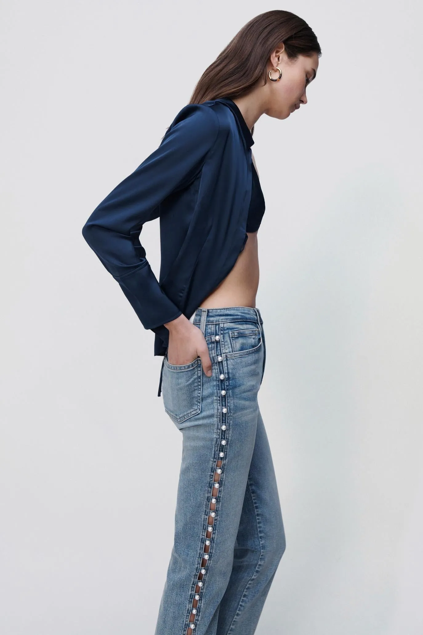 Santana Washed Charmeuse Shirt sold by Simkhai product image thumbnail 4
