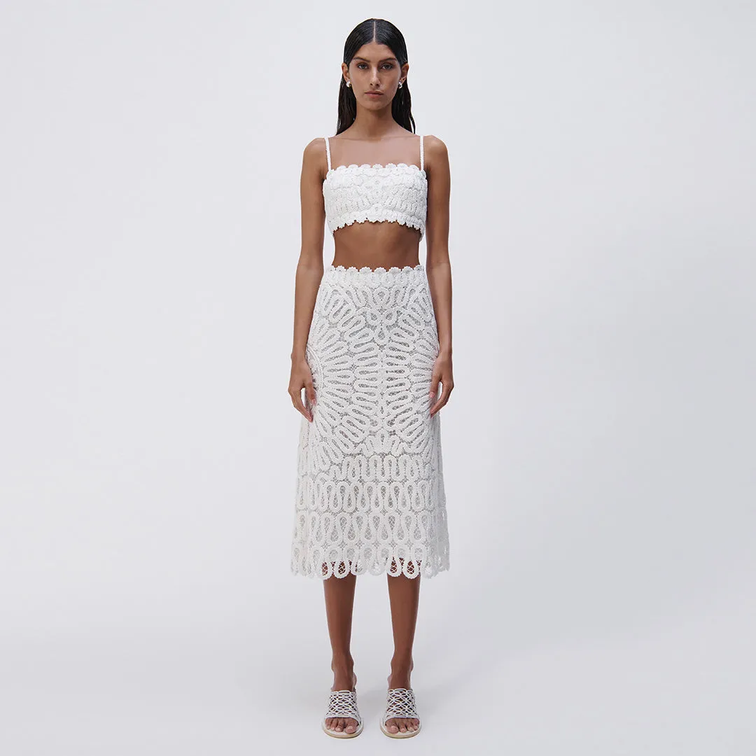 Sally Crochet Midi Skirt sold by Simkhai