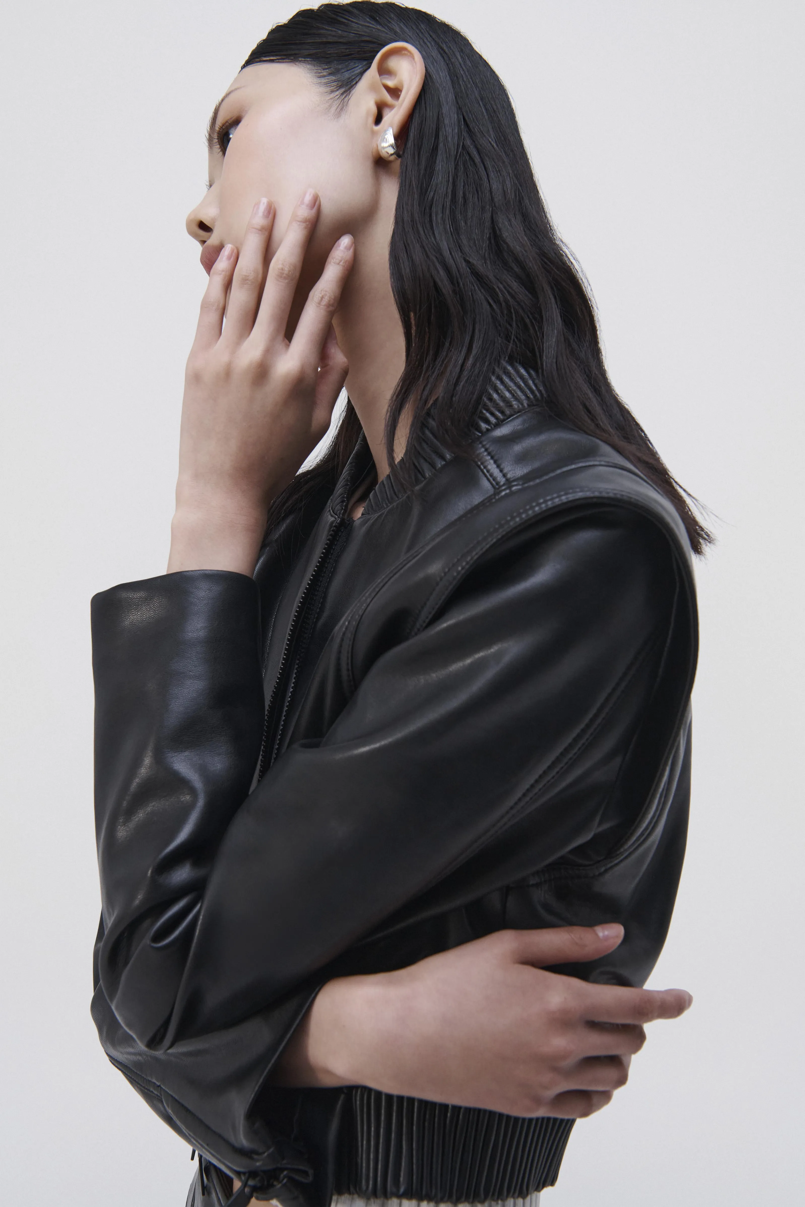 Doreen Vegan Leather Bomber Jacket sold by Simkhai product image thumbnail 5