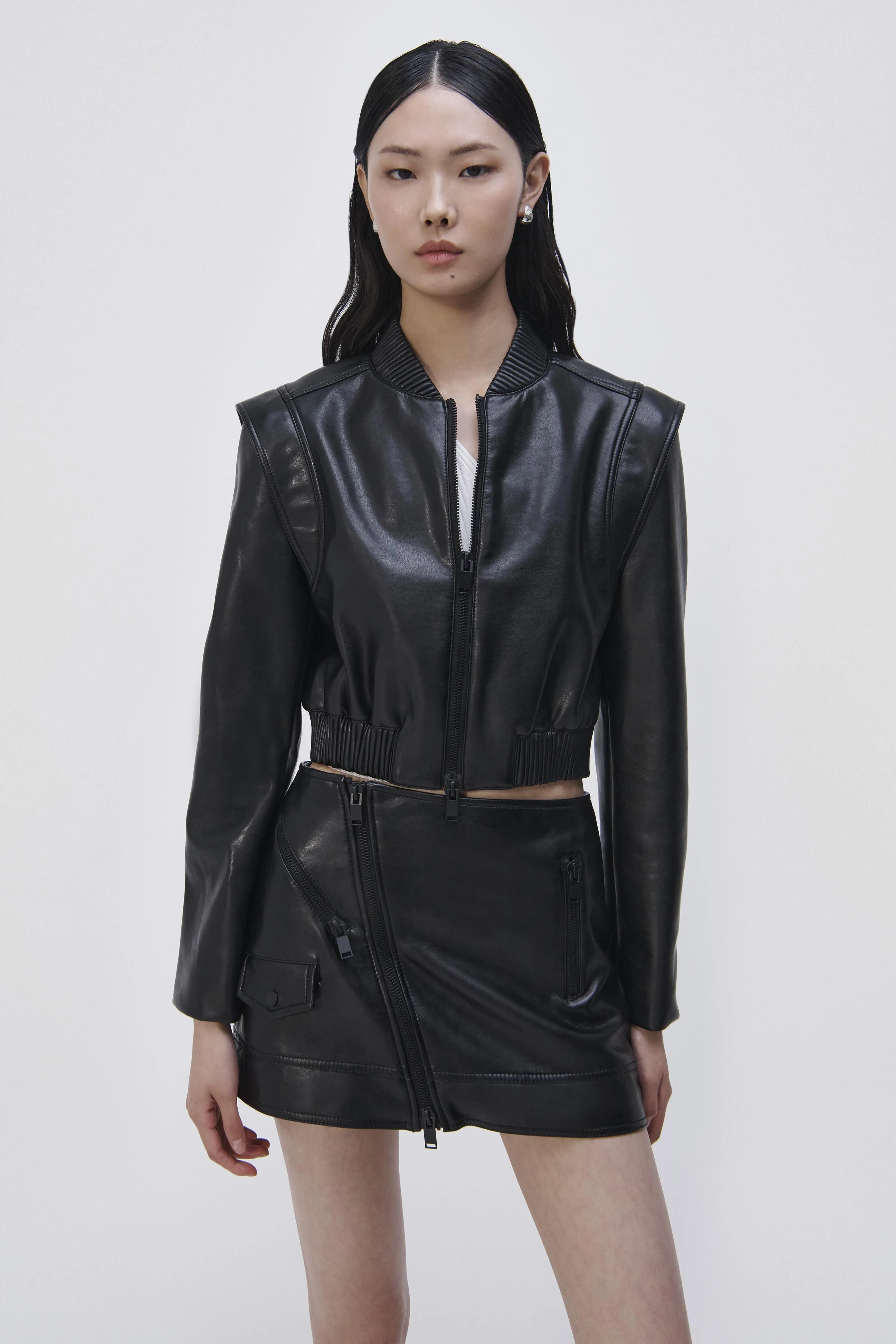 Doreen Vegan Leather Bomber Jacket sold by Simkhai product image thumbnail 2