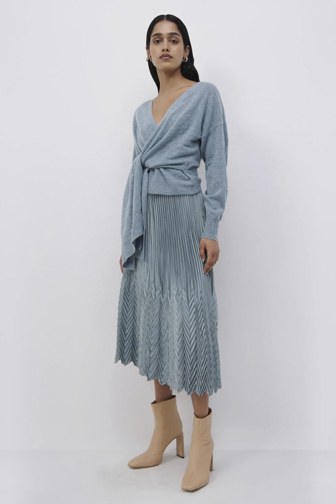 Trudie Recycled Cashmere Wrap Top sold by Simkhai product image thumbnail 4