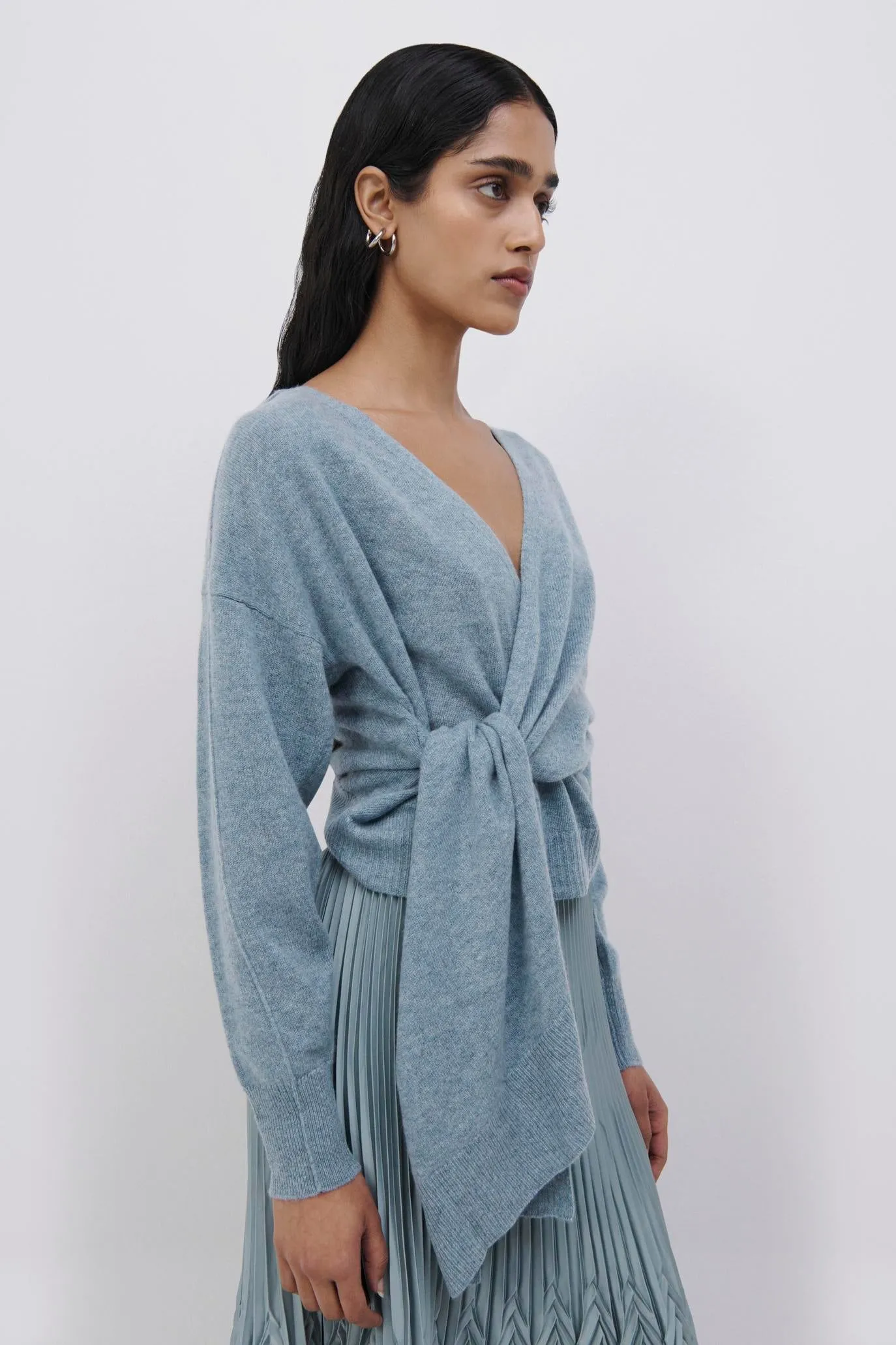 Trudie Recycled Cashmere Wrap Top sold by Simkhai product image thumbnail 3