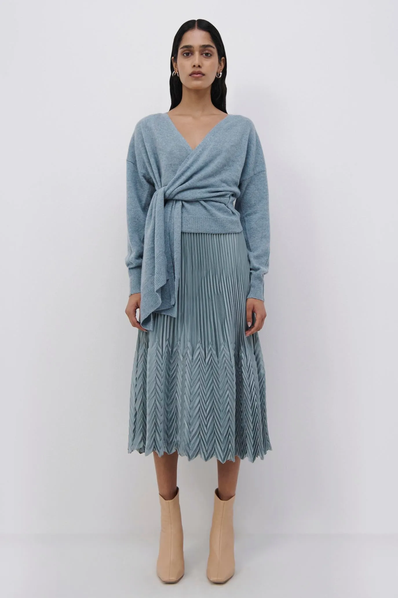 Trudie Recycled Cashmere Wrap Top sold by Simkhai product image thumbnail 5