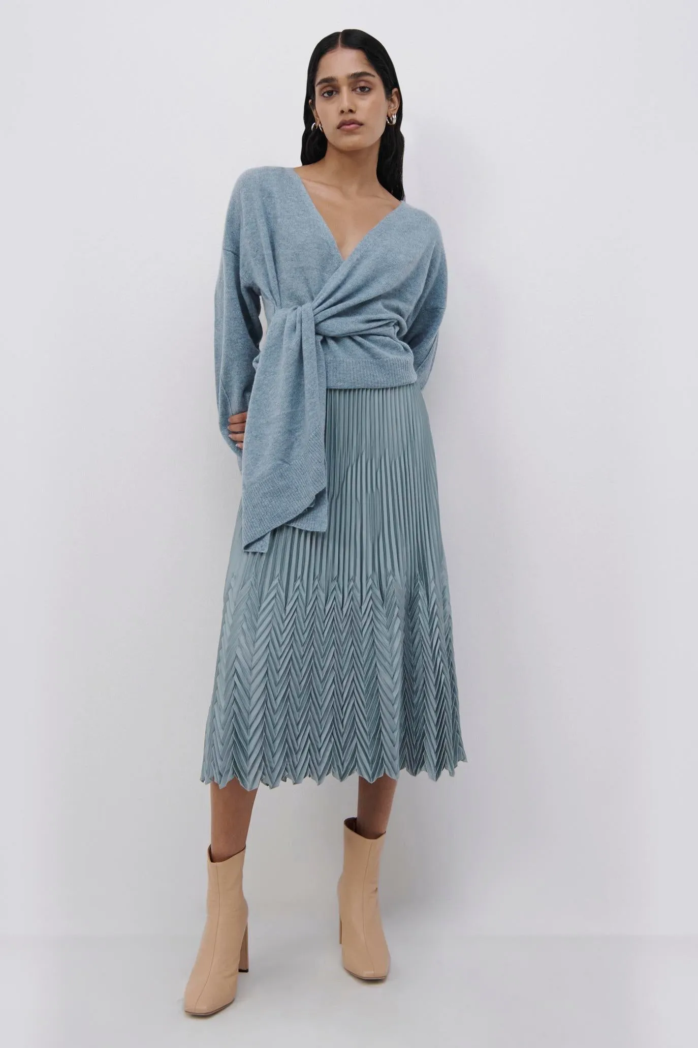 Trudie Recycled Cashmere Wrap Top sold by Simkhai product image thumbnail 2