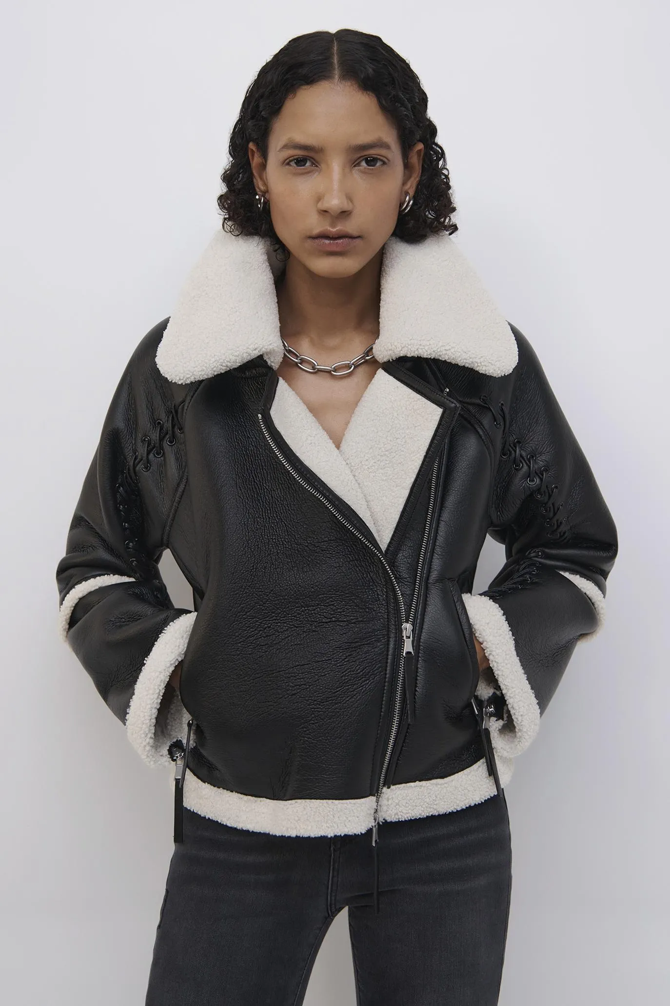 Corinne Vegan Sherpa Jacket sold by Simkhai product image thumbnail 2