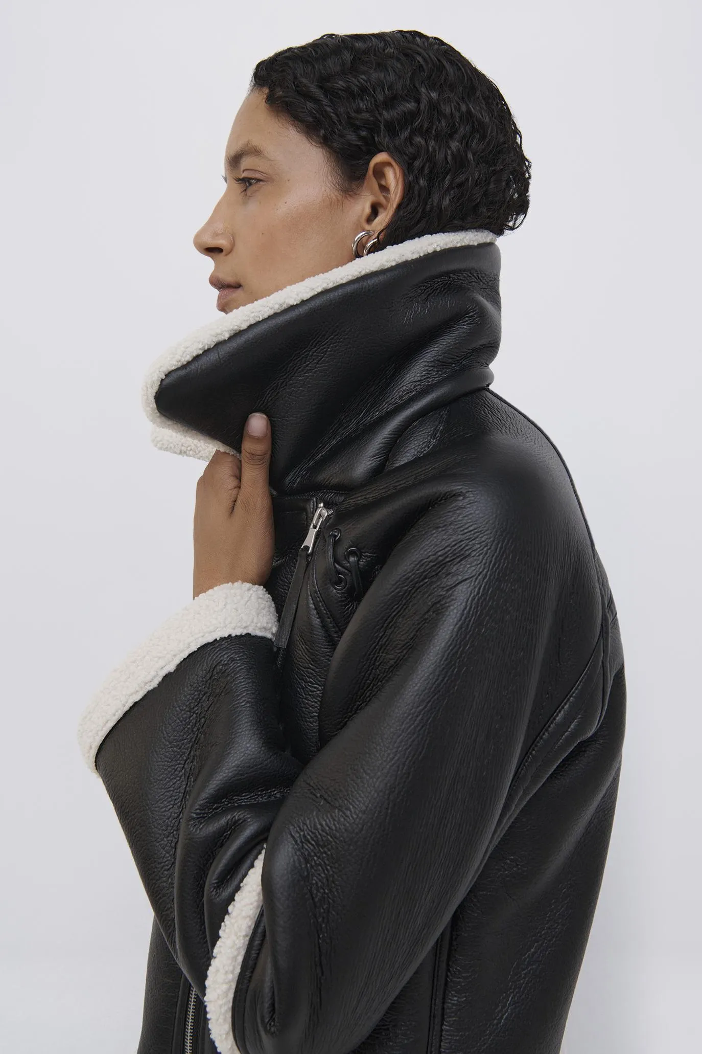 Corinne Vegan Sherpa Jacket sold by Simkhai product image thumbnail 5