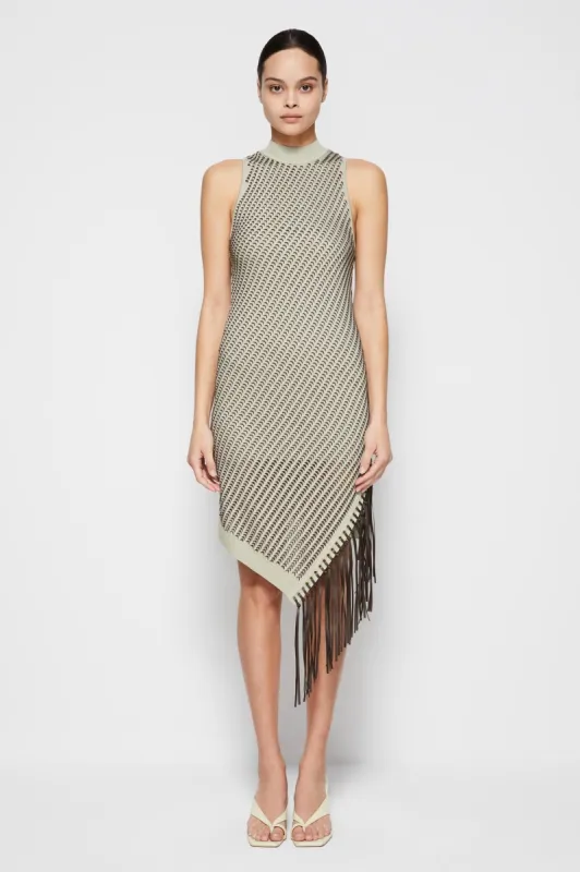 Chelle Pointelle Fringe Dress made by Simkhai