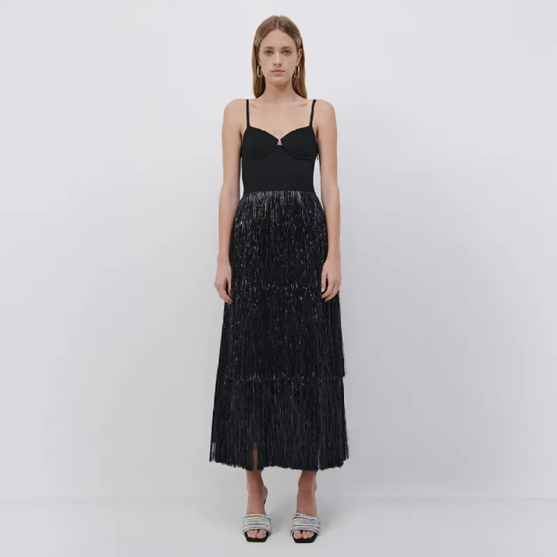 Hamila Tinsel Fringe Midi Dress sold by Simkhai