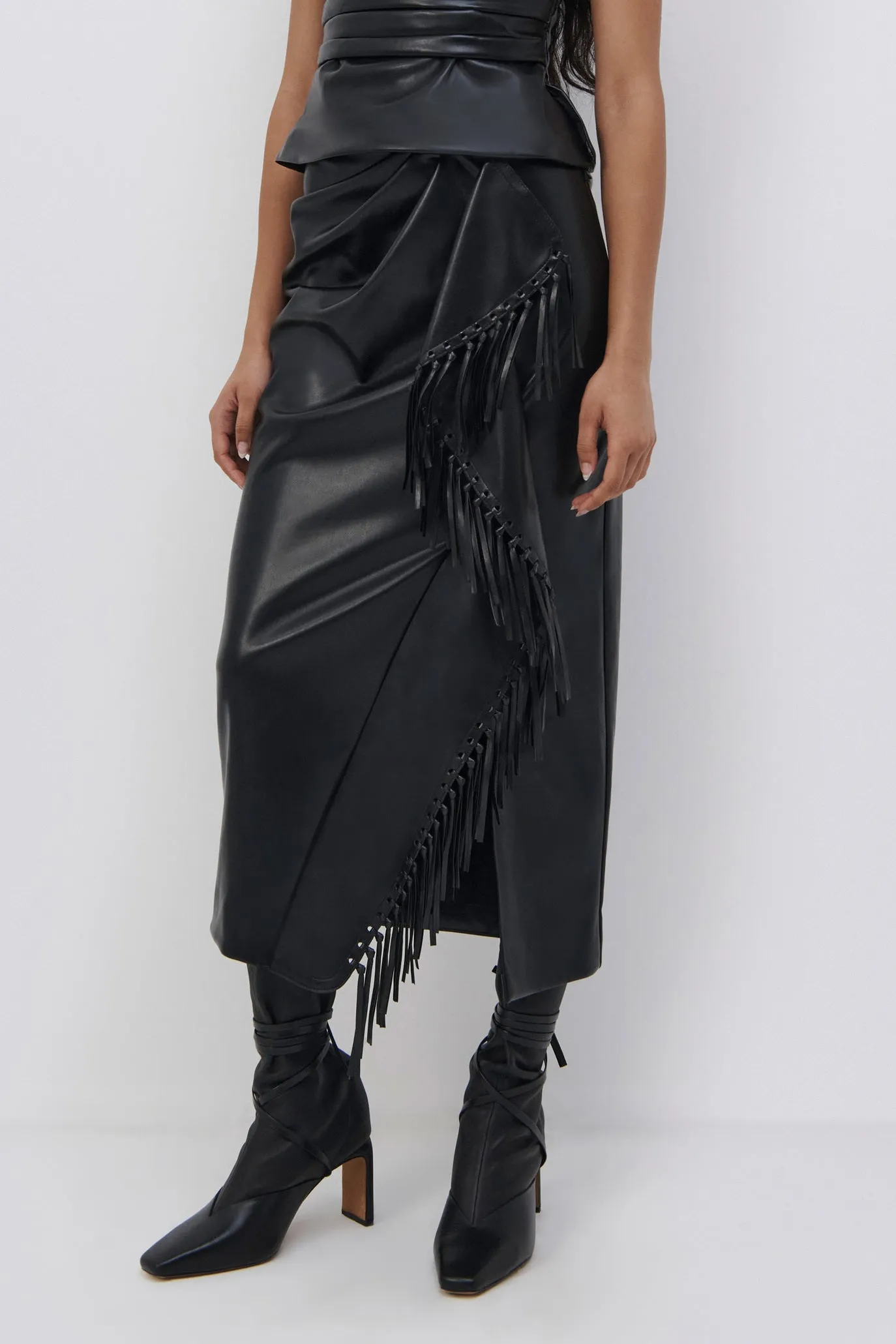 Sabine Vegan Leather Wrap Skirt sold by Simkhai product image thumbnail 3