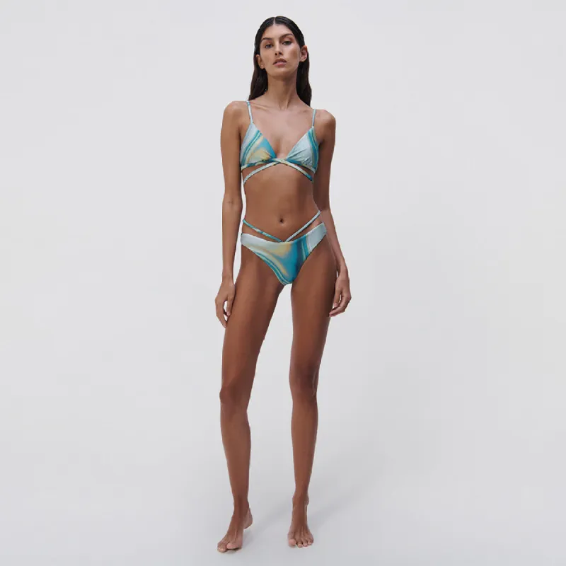 Emmalyn Marble Print Bikini Bottom sold by Simkhai