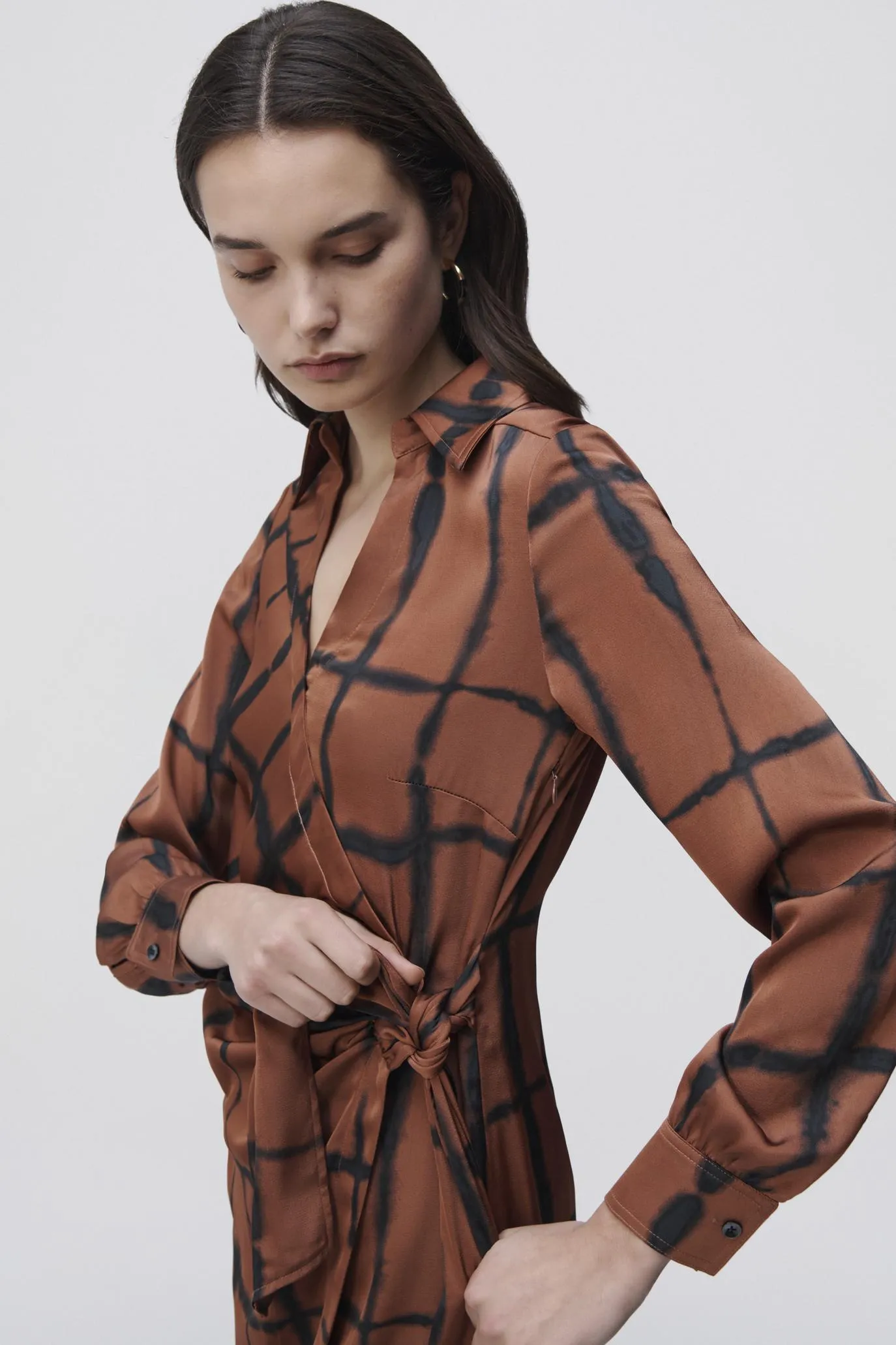 Sofia Shibori Print Charmeuse Dress sold by Simkhai product image thumbnail 3