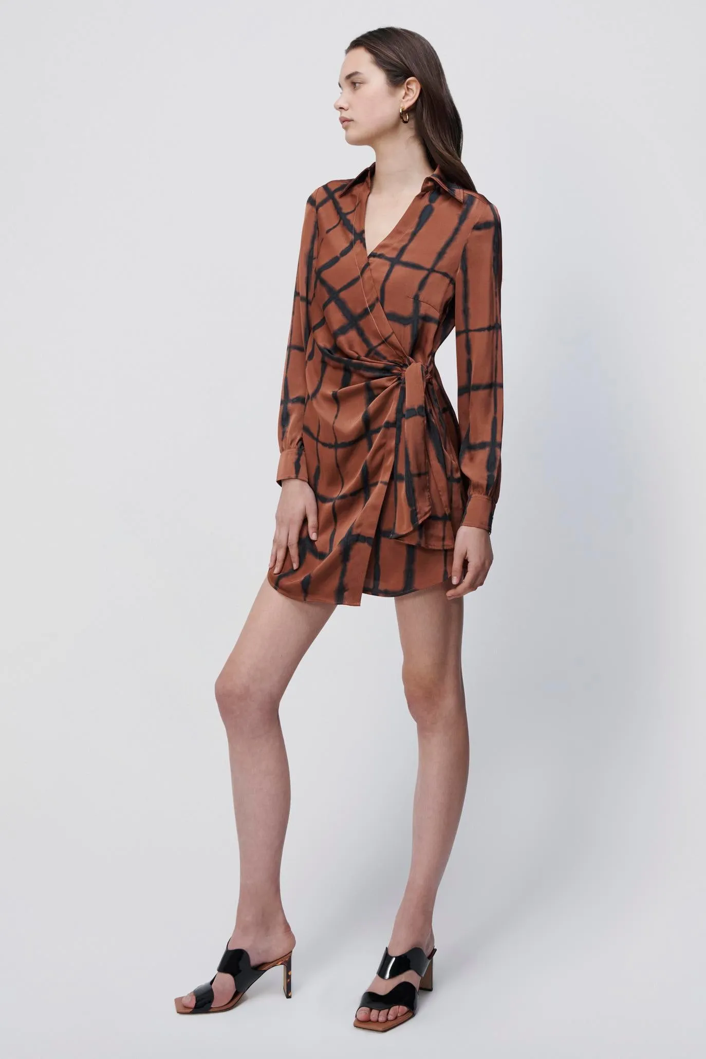 Sofia Shibori Print Charmeuse Dress sold by Simkhai product image thumbnail 4