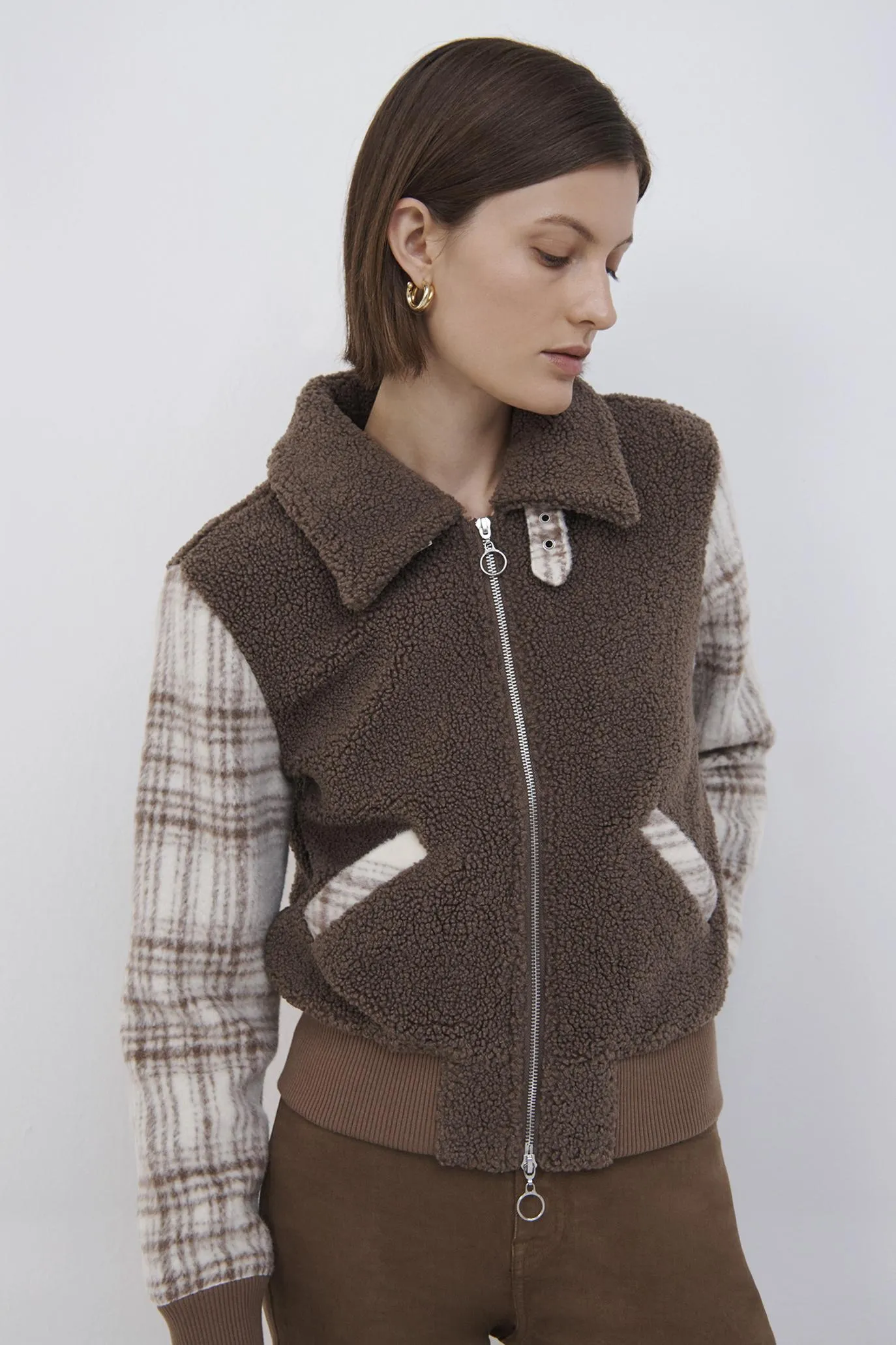 Bobbi Brushed Wool Bomber Jacket sold by Simkhai product image thumbnail 2