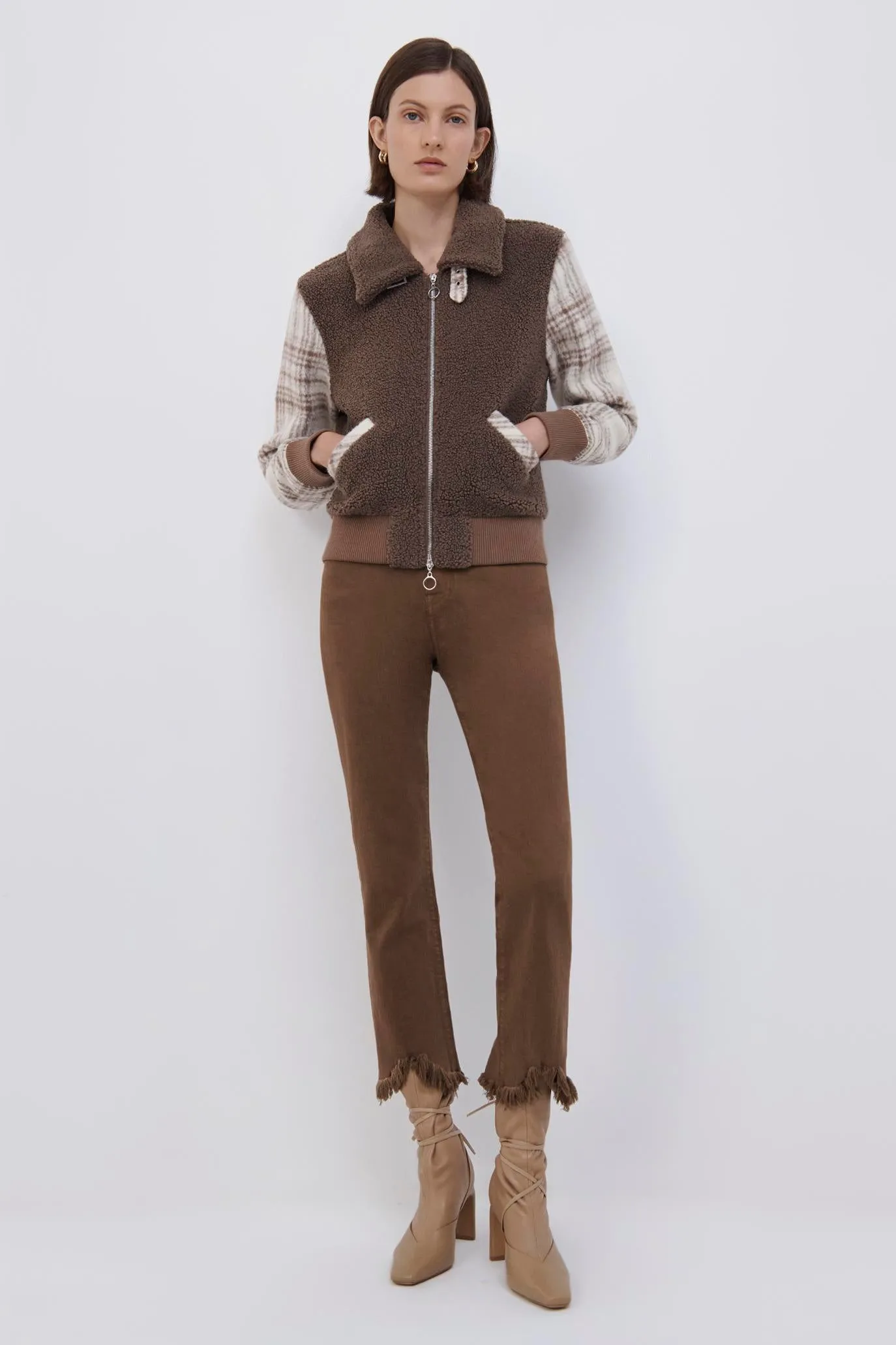 Bobbi Brushed Wool Bomber Jacket sold by Simkhai product image thumbnail 3